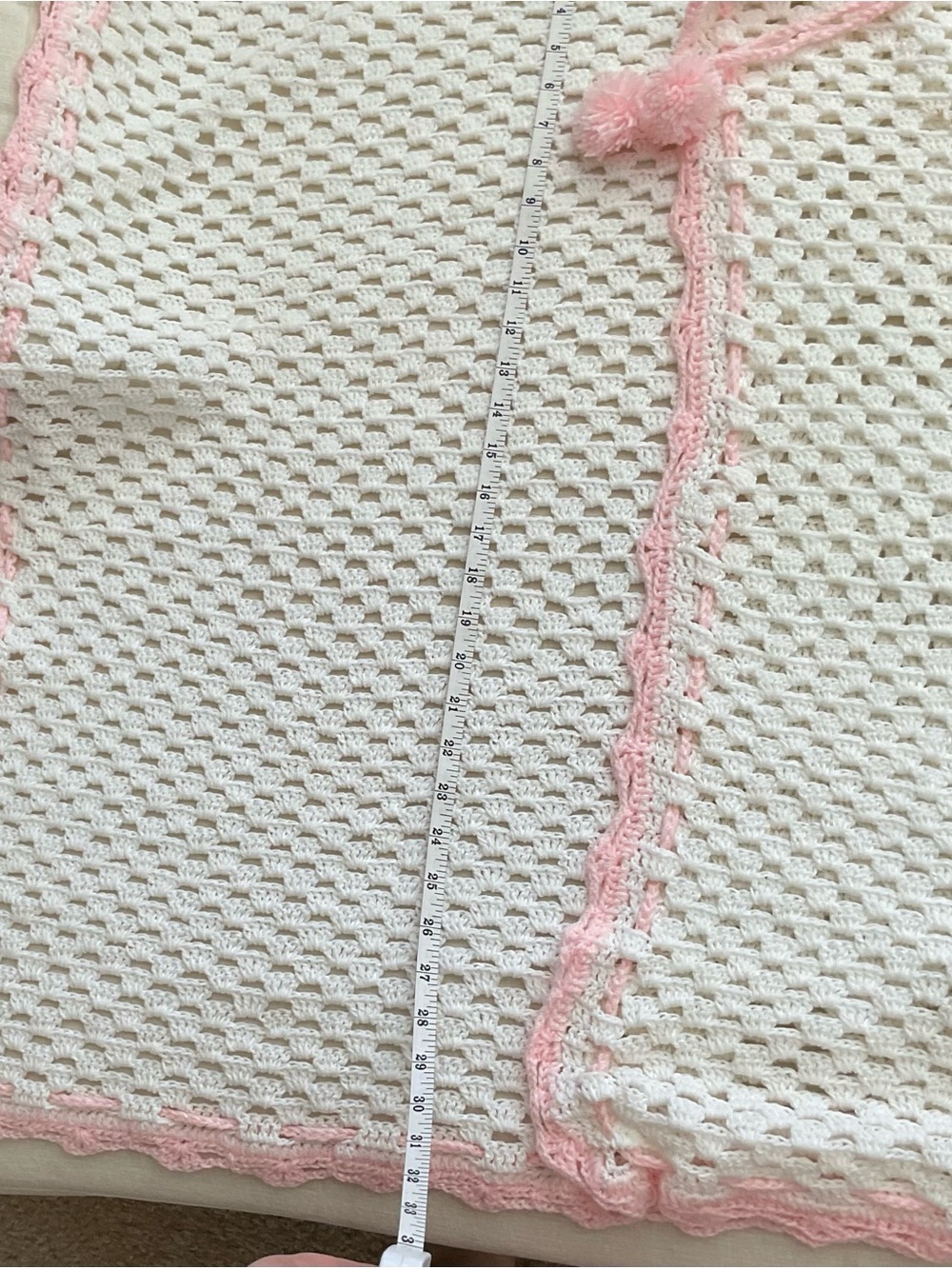 Handmade Pink & White Crochet Baby Booties and Blanket Set - Picture 2 of 6